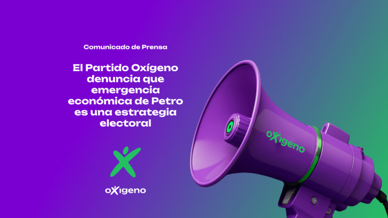 El Partido Oxígeno denuncia que emergencia económica de Petro es una estrategia electoral